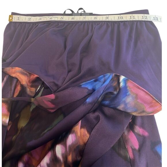 Nicole Miller Maxi Dress M Purple Floral Boho Pockets Shelf Bra NWT Fall Style - Picture 5 of 12